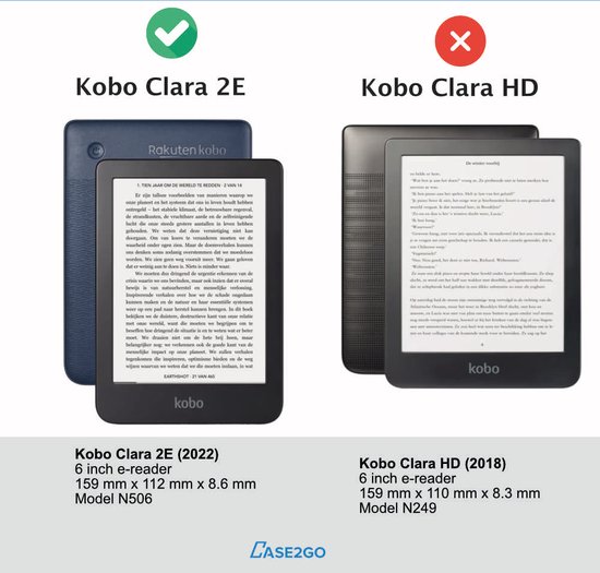 Housse de liseuse adaptée au Kobo Clara 2E - Sleepcover - Tri-Fold