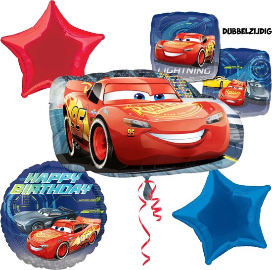 Disney - Cars – Ballon set Happy Birthday – 5-Delig – Helium ballon – Folieballon - Versiering - Kinderfeest.