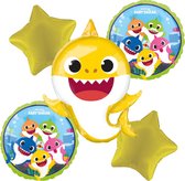 Baby Shark – Ballon set Happy Birthday – 5-Delig – Helium ballon – Folieballon - Versiering - Kinderfeest.