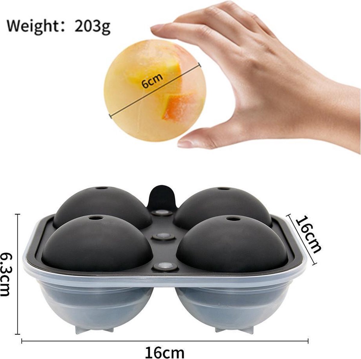 Bac à glaçons en silicone adapté à l'eau, au yaourt, aux fruits