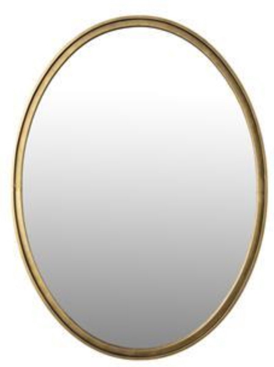 Wandspiegel Ovaal - Antique Brass - IJzer - 60x80cm - Spiegel Matz M - Giga Meubel