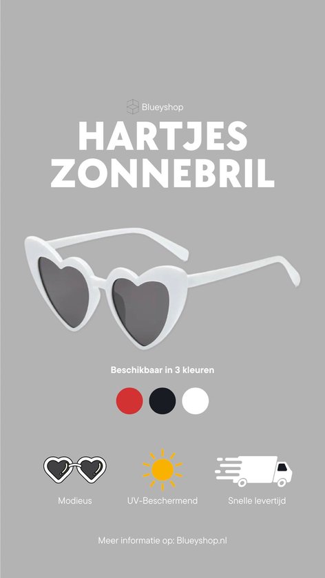 Hartjes Zonnebril - Wit