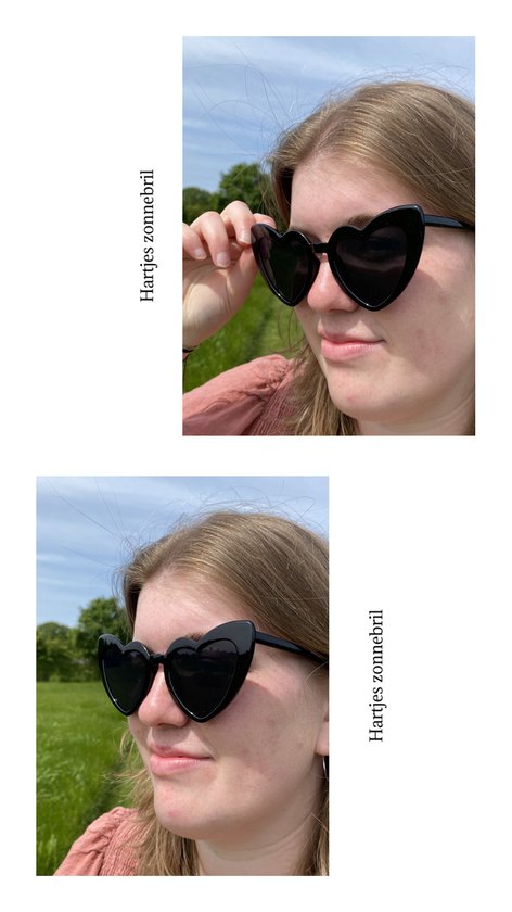 Hartjes Zonnebril - Unisex - Zwart