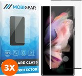 Mobigear Screenprotector geschikt voor Samsung Galaxy S23 Ultra Glazen | Mobigear Curved Screenprotector - Case Friendly - Zwart (3-Pack)