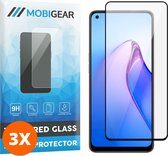 Mobigear Screenprotector geschikt voor OPPO Reno 8 Glazen | Mobigear Premium Screenprotector - Case Friendly - Zwart (3-Pack)