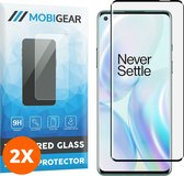 Mobigear Screenprotector geschikt voor OnePlus 8 Glazen | Mobigear Curved Screenprotector - Case Friendly - Zwart (2-Pack)