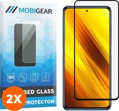 Mobigear Screenprotector geschikt voor POCO X3 Glazen | Mobigear Premium Screenprotector - Case Friendly - Zwart (2-Pack)