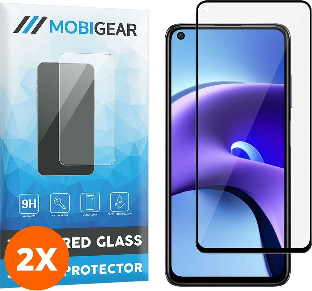 Mobigear Screenprotector geschikt voor Xiaomi Redmi Note 9T Glazen | Mobigear Premium Screenprotector - Case Friendly - Zwart (2-Pack)