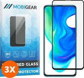 Mobigear Screenprotector geschikt voor POCO F2 Pro Glazen | Mobigear Premium Screenprotector - Case Friendly - Zwart (3-Pack)