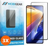 Mobigear - Screenprotector geschikt voor POCO F4 GT Glazen | Mobigear Premium Screenprotector - Case Friendly - Zwart (3-Pack)
