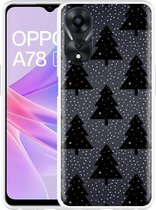 Cazy Hoesje geschikt voor Oppo A78 5G Snowy Christmas Tree