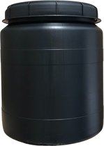Voerton 40 liter Zwart - Waterkluis - Schroefdeksel - Luchtdicht - Waterdicht