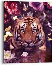 Schilderij Flora Tiger 50x40 cm