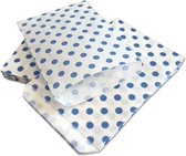 Prigta - Sacs en papier - 100 pièces - 10x16 cm - blanc à pois bleus - 40 gr/ m2 / sacs cadeaux