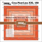 Crealies Crea-Nest-Lies XXL Vierkanten Met 2 Slingerende Stiklijnen
