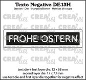 Crealies Texto Negativo De: Frohe Ostern (Horizontaal)