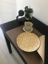 Set de table lavable - Rectangulaire 45cmx31cm - double face - Skai beige/marron - Par lot de 6 pièces
