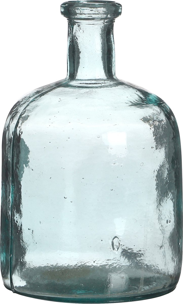 Natural Living Bloemenvaas Camille - helder transparant - glas - 15 x 25 cm - Fles vazen