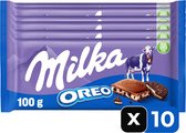 Milka Chocolate Bar Oreo - 100 gr - 10 pièces - Chocolat - Snack - Value pack