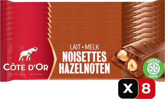 Cote D Or Chocolat mignonettes au lait noisettes COTE D'OR x10