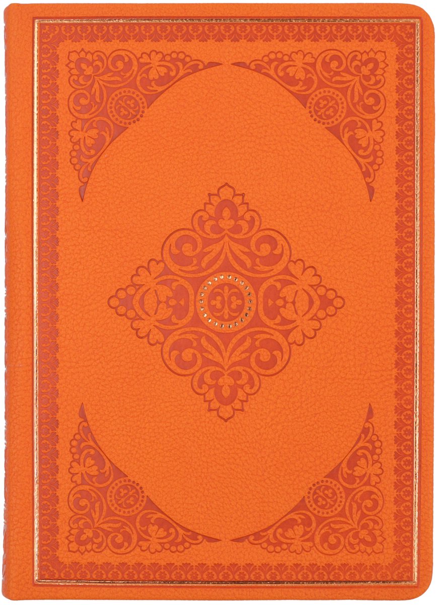 Victoria's Journals - Notitieboek B6 - Old Book Journal Medium - Vintage - Premium Vegan Leer Hardcover - 256 Pagina's Premium Papier (12x17 cm) (Oranje)
