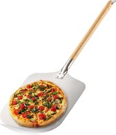 pizzaschep van 430 roestvrij staal - pizza- en cakelift met houten handvat - pizzaschraper voor pizza, tarte flambée en brood - verwijderbare handgreep