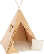 Tipi tent Caramel met accessoires Caramel + speelmat en 2 kussens: driehoek en vierkant