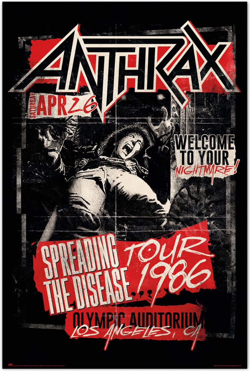 Grupo Erik Anthrax Spreading the Disease 1986 - Maxi Poster - 61 x 96.5 cm Multi color