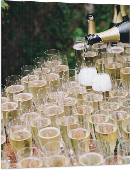 Vlag - Volle Champagneglazen - 75x100 cm Foto op Polyester Vlag
