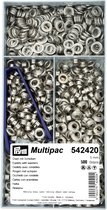 Prym - Multipac - Zeilringen - zilver - 5mm - 500 stuks - met stempel gereedschap