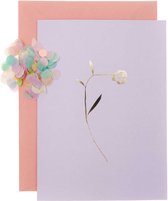 Paper Poetry wenskaart - Lila met gouden bloem - DIY wenskaart - Rico Design