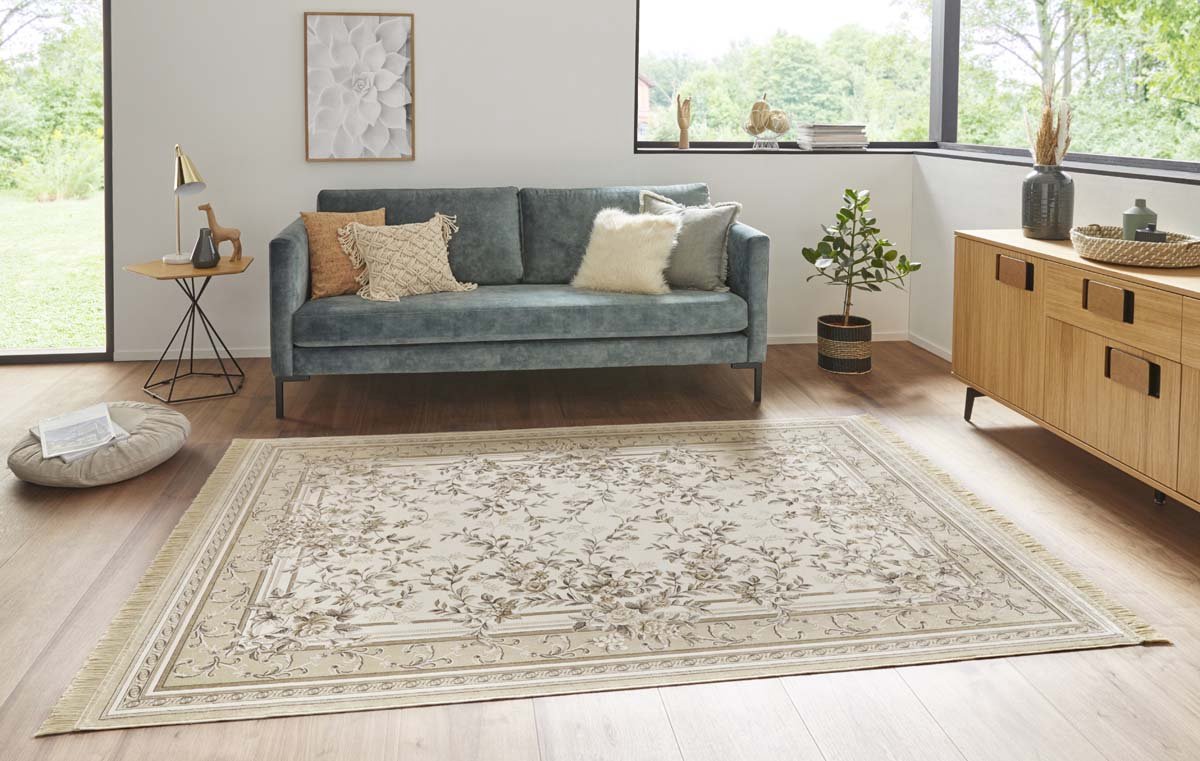 Klassiek vloerkleed Antik flowers - beige/crème 195x300 cm