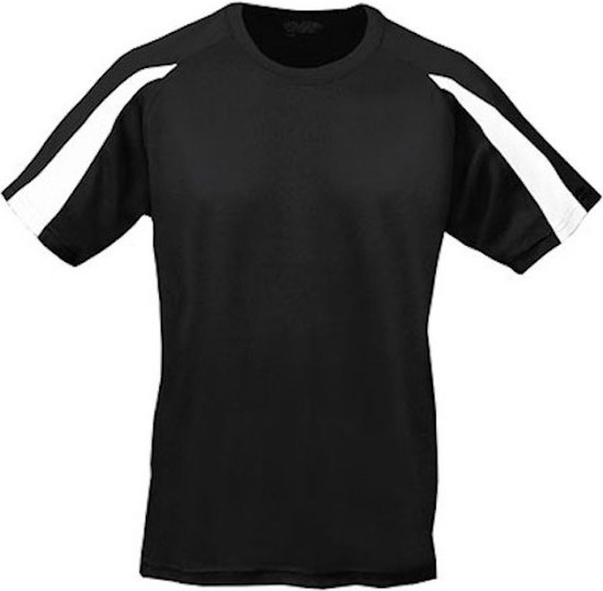 Vegan T-shirt 'Contrast' met korte mouwen Black/White - XXL