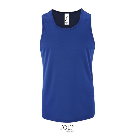 Kobalt Blauwe unisex Tanktop Sol's Sporty T maat M