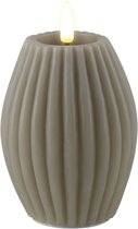 Luxe LED kaars - Sand Stripe LED Candle 7.5 x 10 cm - net een echte kaars! Deluxe Homeart