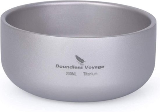 Boundless Voyage Outdoor Titanium Double-Wall Bowl Camping Hiking