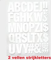 2x Strijkletters Vel Alfabet - WIT - Strijkvel - Strijkijzer - Sublimatie letters voor op kleding, tas, etc.