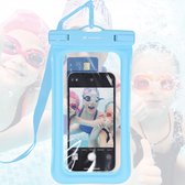 iMoshion universeel waterdicht telefoonhoesje - waterdichte telefoonhoesjes - Onderwater hoesje telefoon Lichtblauw - geschikt voor alle Smartphones
