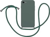 Cazy Soft TPU Telefoonhoesje met Koord - geschikt voor iPhone SE 2022 - iPhone SE 2022 Hoesje met Koord - Groen