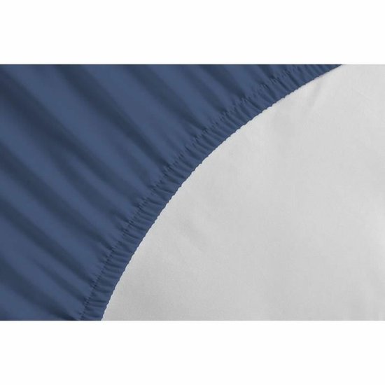 HOMESCAPES Fitted Sheet, Plain 100% Egyptian Cotton, 180 x 200 cm, Blue