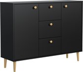 Pro-meubels - Dressoir Bilbao - Zwart mat - Eiken - 120cm - Kast - Commode