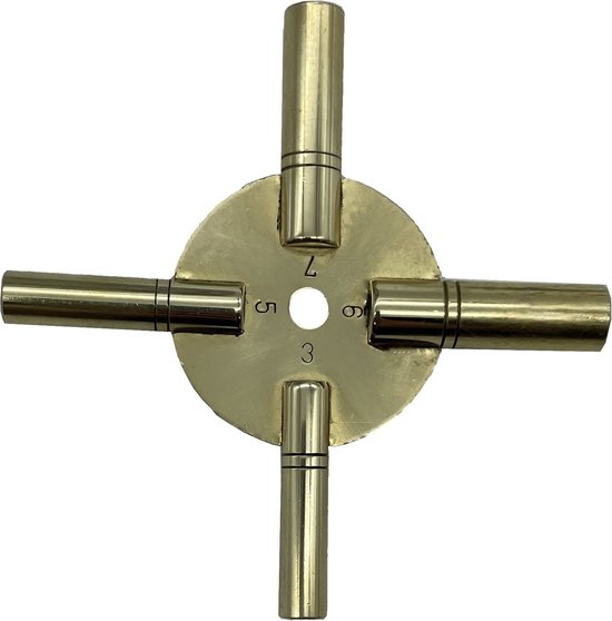 Stersleutel, spiderkey universele kloksleutel voor opwindveren, (opwindas 3, 3,5, 4 en 4,5 mm)
