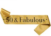 Sjerp 50 & Fabulous goud met zwarte tekst - 50 - sarah - abraham - sjerp - goud - verjaardag - fabulous