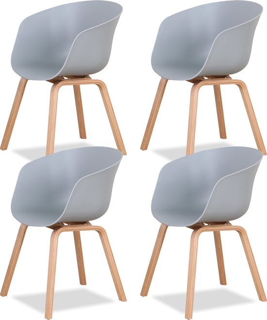 Eetkamerstoel Set van 4 - Eetkamerstoelen Set - Stoelen Set van 4 - Modern - Stoelen - Stoel - Scandinavisch - Grijs