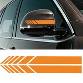 Auto spiegel stickers - 2 Stuks - reflecterende tape - Oranje
