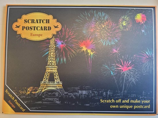 Kraskaarten ( 4 stuks ) scratch postcards - europe