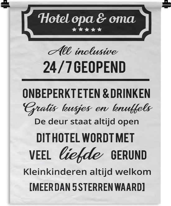 Tapisserie - Tapisserie - Hotel opa & oma - Proverbes - Opa - Citations - Oma - 60x80 cm - Tapisserie