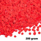200 gram confetti rond 1cm rood - papier - Thema feest festival party verjaardag