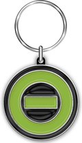 Porte-clés négatif de type O symbole négatif argent/vert