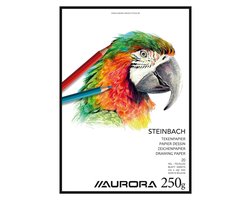 Aurora Tekenblok - Steinbach - Aquarelpapier - A4 - 210x297 mm - 250gr - 20 vel Tekenpapier